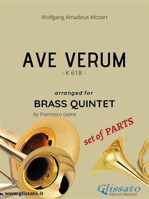 cover image of Ave Verum by Mozart--brass quintet--set of PARTS